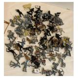 PLASTIC KNIGHTS IN ARMOR, SOME MARKED W GERMANY