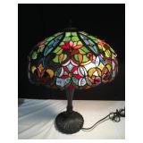 REPRODUCTION TIFFANY STYLE-STAINED GLASS LAMP, 2