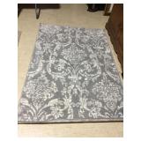 JUBILANT COLLECTION, GRAY AND WHITE AREA RUG, 4X6