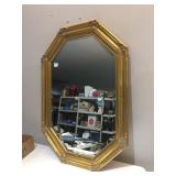 28" X 40" GOLD WOOD FRAME BEVELED MIRROR