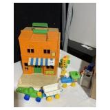SESAME STREET PLAYHOUSE WITH ASSORTED FIGURES AND