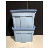 2 ROUGH NECK RUBBERMAID TOTES 18GAL