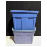 2 ROUGH NECK RUBBERMAID TOTES 18GAL