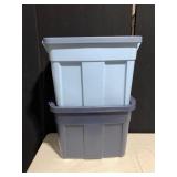 2 ROUGH NECK RUBBERMAID TOTES 18GAL