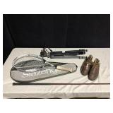 SLIK TRIPOD, VINTAGE STEEL TOE SHOES SZ 6.5,