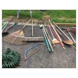 RAKES, SHOVEL SAW, CAR BRUSH.
