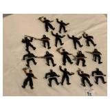GROUP OF PLASTIC NINJA FIGURES MARKED M.I. 1986