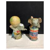 2 ELEPHANT JIM BEAM DECANTER