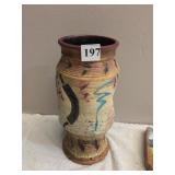 POTTERY VASE, SIGNED ON BASE, 10.5" H