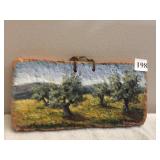 PAINTING ON STONE, TREE SCENE BY ZITA MAGNANI
