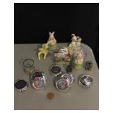 MILK CAPS, BUNNY BOXES, PEWTER LITTLE GALLERY W/