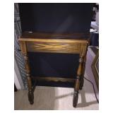 20.5X13.5X21 SOLID WALNUT CARVED WALL TABLE,