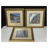 11.5" X 11.5" GOLD FRAMES W/ PICTURES