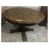 SOLID WOOD PEDESTAL TABLE WITH 2 LEAVES 31HX48