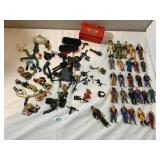 ASSORTED FIGURES, WEAPONS AND BODY PARTS, SOME