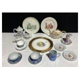 TEACUPS AND SAUCERS, TEA POT/SUGAR/CREAMER, MADE