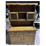 VINTAGE HUTCH/CHINA CABINET WITH 2 DRAWERS AND