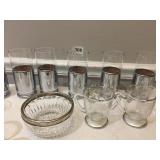 INSULATED CORK/METAL BASE VINTAGE GLASSES, SILVER
