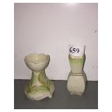 TWO BELLEEK VASES 3.75" H