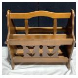 SOLID WOOD MAGAZINE RACK WITH TULIP DESIGN