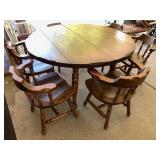 54" ROUND SOLID WOOD TABLE WITH 6 MATCHING