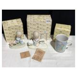 2 PRECIOUS MOMENTS FIGURINES AND COFFEE MUG