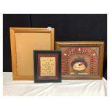 19X16 CHRISTMAS PICTURE, FRAMED LOVE PICTURE AND