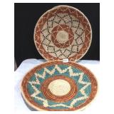 MULTI-COLOR WOVEN BASKETS 13" ROUND