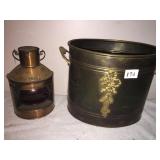 PORT LANTERN,9.5 H, BRASS WASTE BASKET