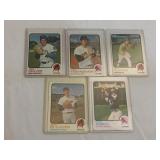 5 DIFFERENT 1973 TOPPS BASEBALL HALL OF FAMERS -