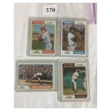4 DIFFERENT 1974 TOPPS BASEBALL HALL OF FAMERS