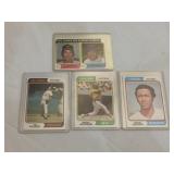 4 DIFFERENT 1974 BASEBALL TOPPS HALL OF FAMER