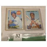 1967 TOPPS #215 ERNIE BANKS AND 1969 TOPPS #20