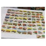 1954 TOPPS WORLD ON WHEELS PARTIAL SET OF 74
