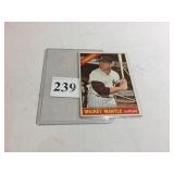 1966 #50 TOPPS MICKEY MANTLE, NOTE: CREASES AT