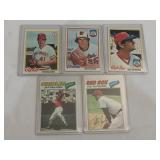 5 DIFFERENT 1977 AND 1978 TOPPS BASEBALL HALL OF