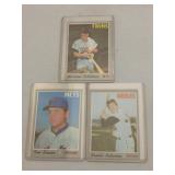 3 DIFFERENT 1970 TOPPS HALL OF FAMER CARDS