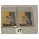 2 - 1949 LEAF #39 EWELL BLACKWELL, 1 WITH TAPE ON