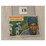 1956 TOPPS #15 ERNIE BANKS, LIGHT WATER RING MARK