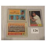 1961 TOPPS #49, #228 YANKEES, #495 ELSTON HOWARD