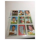 9 DIFFERENT 1964 1965 TOPPS BASEBALL STARS AND