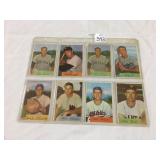 GROUP OF 9 - 1954 BASEBALL VG CONDITION INCLUDES