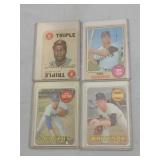 4 DIFFERENT 1968 AND 1969 TOPPS BASEBALL STAR
