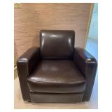 BROWN LEATHER CHAIR 32" W