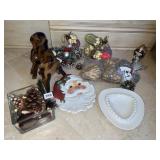 VASE W/ PINECONE, REIN DEAR, ETC.