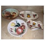 SUSAN WINGET DIVIDED DISHES 11.5" & 17" OVAL
