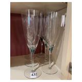 GREEN BUBBLE CENTER STEMWARE GLASSES