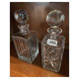 TWO LEAD CRYSTAL DECANTERS