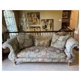 ARTHUR MOSER FLOWER DESIGN SOFA WOOD LEGS BRASS
