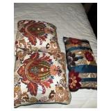 SILK NEEDLEPOINTED PILLOWS 18" X 18" & 25" X 12"